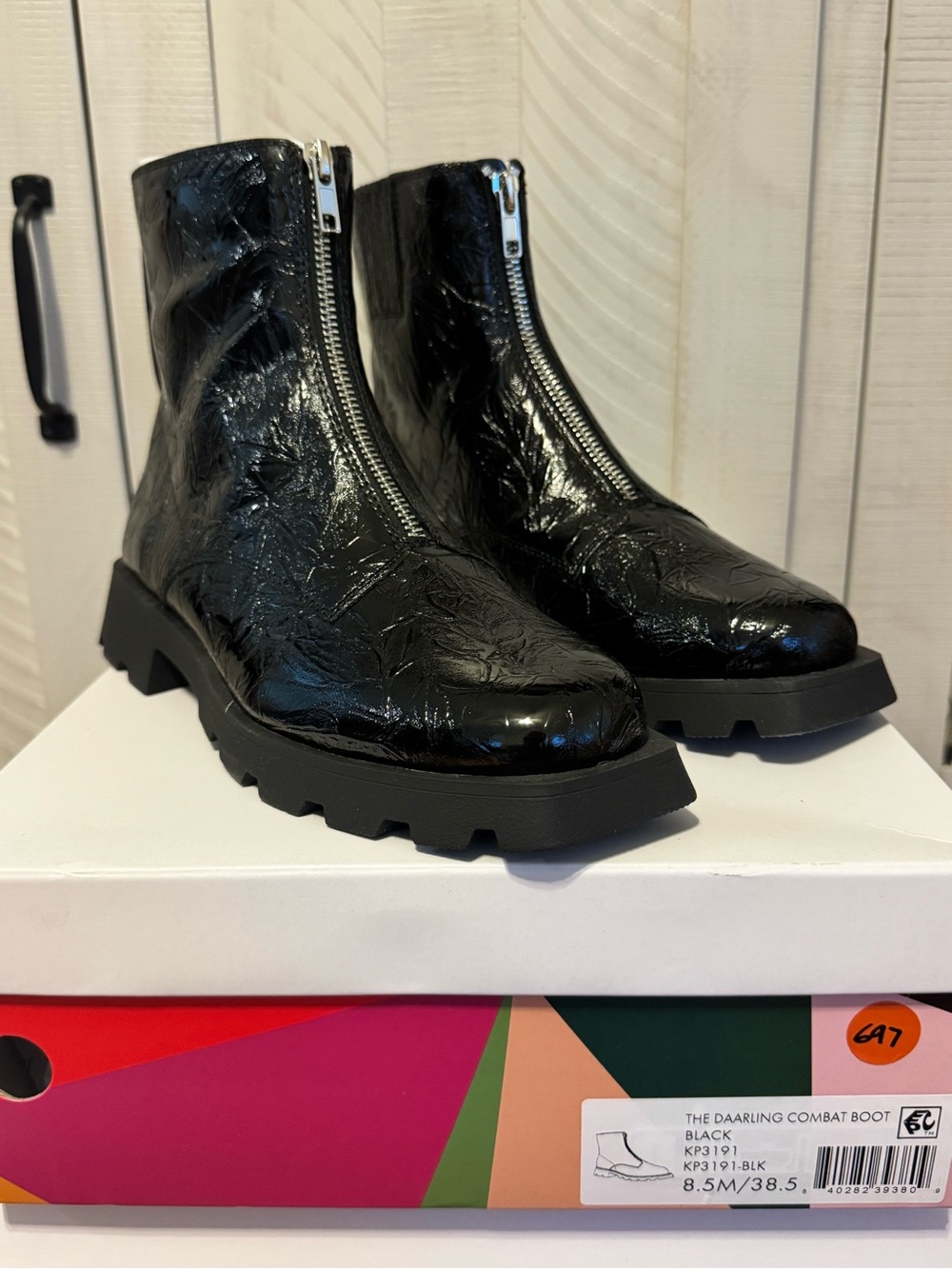 Katy Perry Black The Daarling Combat Boot - 8.5 (Reg. $129.00)